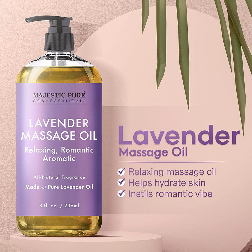 Lavender Infused Massage Oil – 100% Organic, Ideal for Sensual Body Care