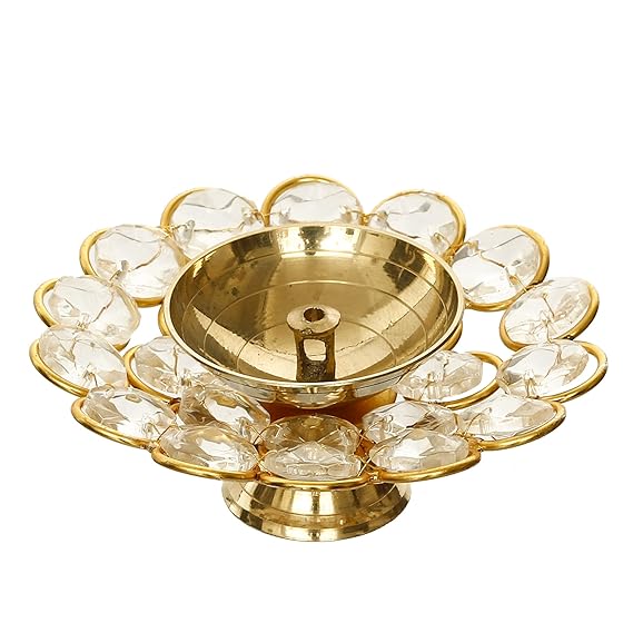 eCraftIndia Bowl Shape Crystal Tea Light Holder - Large