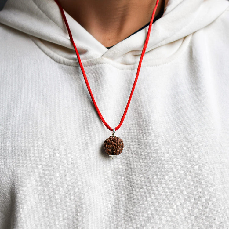 Siddh 7 Mukhi Rudraksha (Nepali Beads) with Silver Capped Pendant