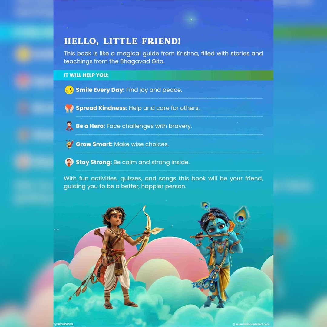 Bhagavad Gita for Kids + FREE COLORING BOOK + FREE WALL ART