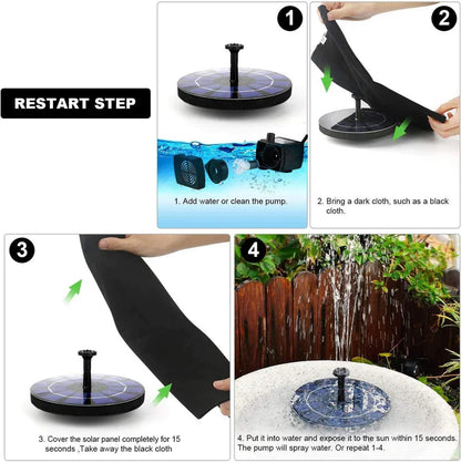 Premium Solar Fountain - 1 Year Warranty