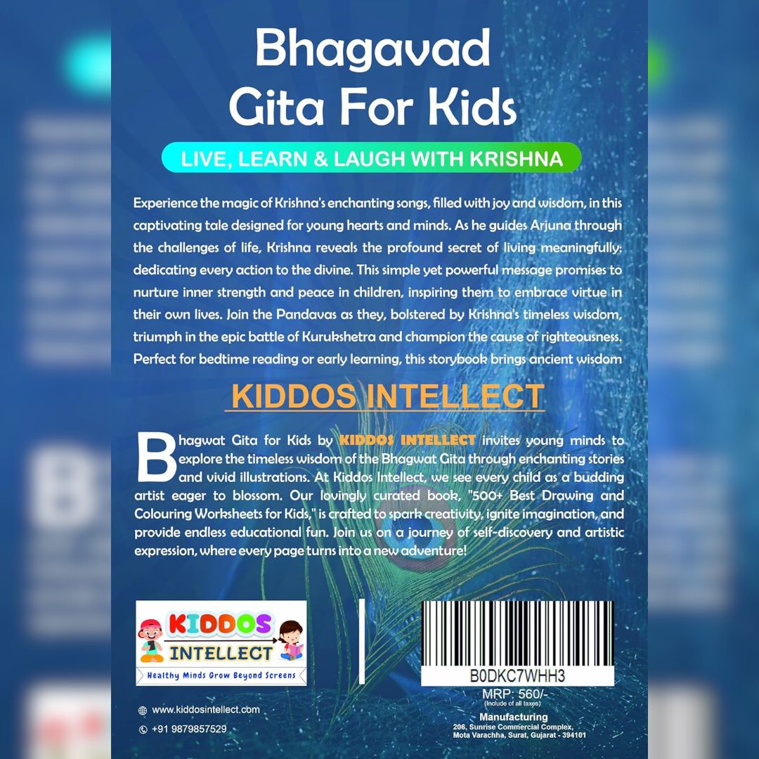 Bhagavad Gita for Kids + FREE COLORING BOOK + FREE WALL ART