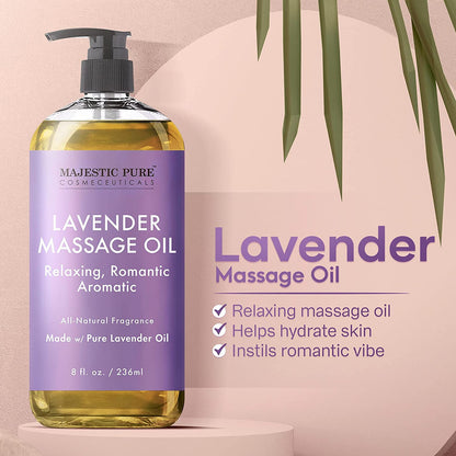Lavender Infused Massage Oil – 100% Organic, Ideal for Sensual Body Care