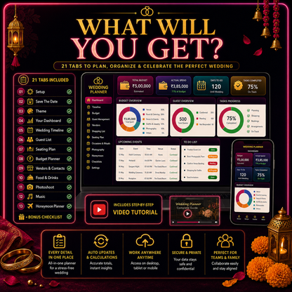 All in one Wedding Management Toolkit (Mobile + PC)