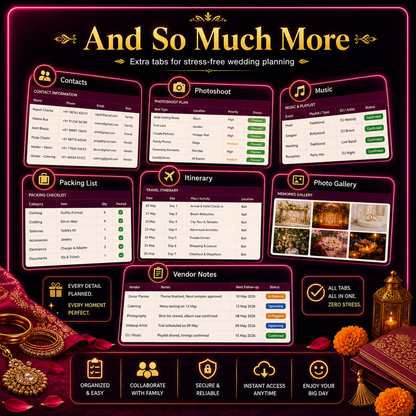 All in one Wedding Management Toolkit (Mobile + PC)