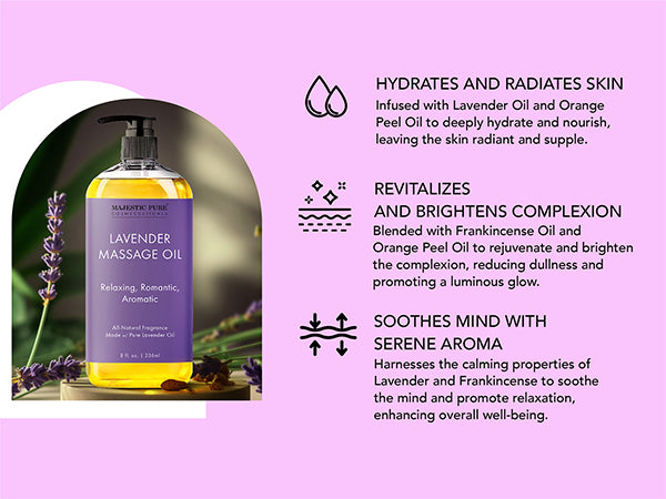 Lavender Infused Massage Oil – 100% Organic, Ideal for Sensual Body Care